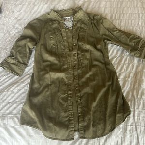 Guess olive green button down shirt